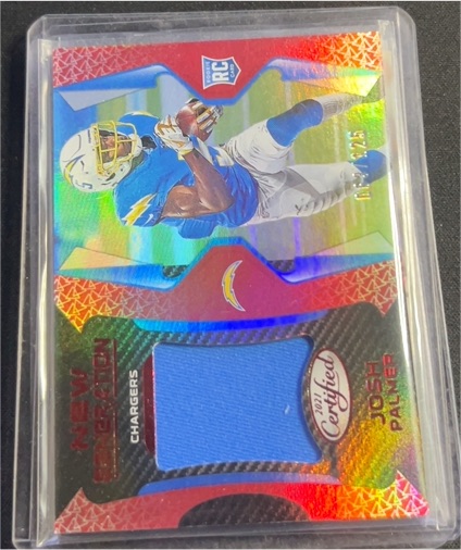 2021 Panini Certified New Generation Jerseys #NG-JP Josh Palmer — front