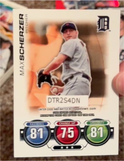 2010 Topps Attax #NNO Max Scherzer — front