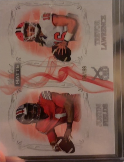 2021 Wild Card Matte #MDG-1 Trevor Lawrence / Justin Fields Dueling Guns — front