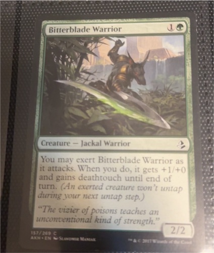 2017 Magic: The Gathering Amonkhet #157 Bitterblade Warrior — front