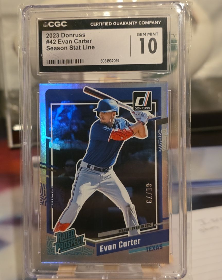 2023 Donruss #42 Evan Carter Season Stat Line — front