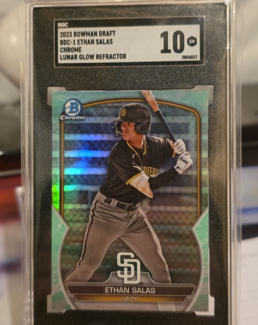 2023 Bowman Draft #BDC-1 Ethan Salas Lunar Glow Refractor — front
