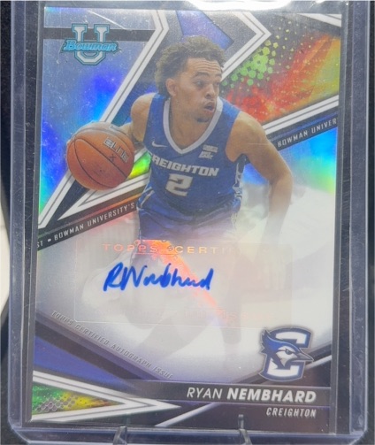 2022-23 Bowman University Best #BOA-RN Ryan Nembhard — front