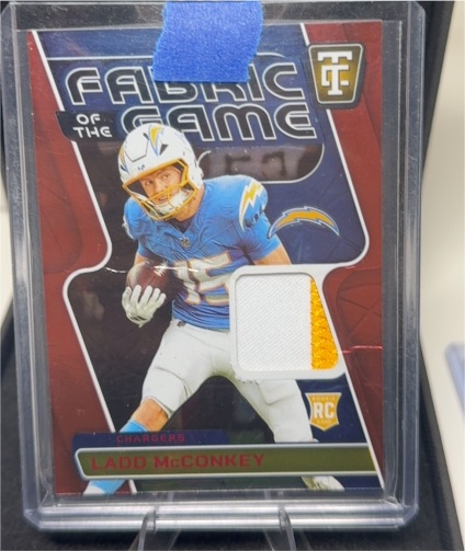 2024 Panini Totally Certified Fabric of the Game #FGR-LMC Ladd McConkey — front