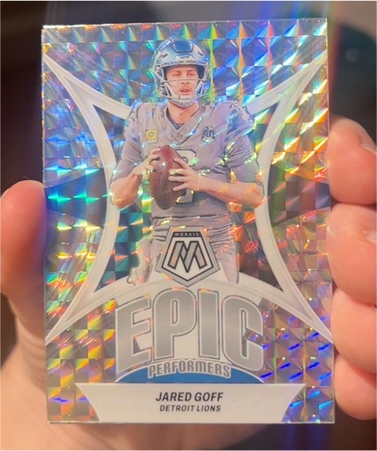2024 Panini Mosaic #EP-JG Jared Goff Epic Performers Silver Mosaic Prizm — front