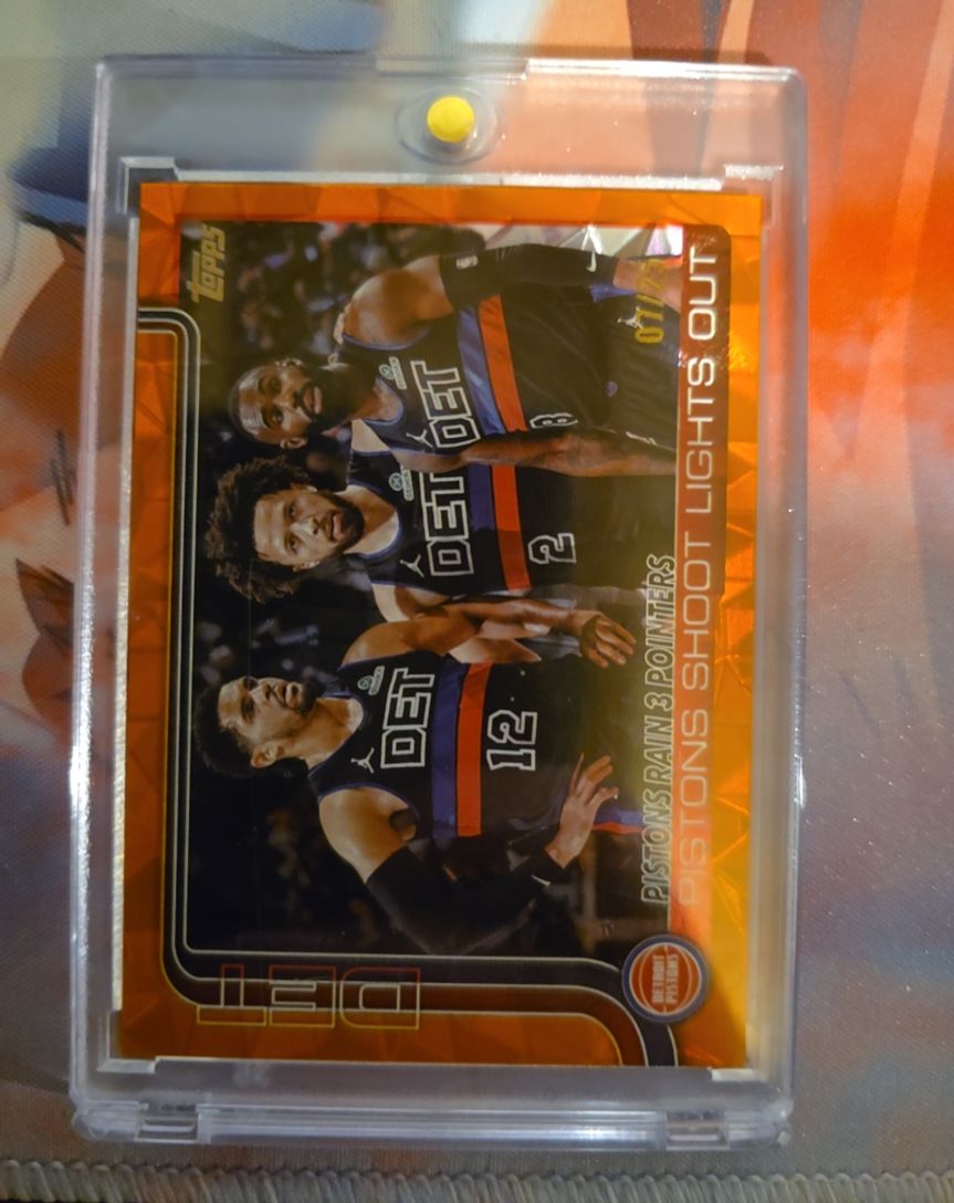 2025-26 Topps #279 Pistons Rain 3 Pointers: Pistons Shoot Lights Out — front