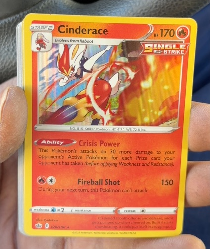 2021 Pokémon Chilling Reign #028 Cinderace — front