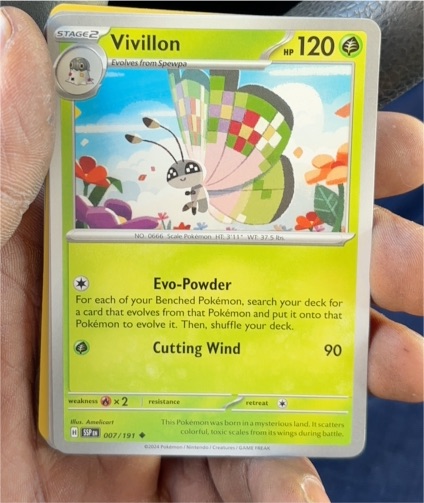 2024 Pokémon SV08: Surging Sparks #007 Vivillon — front