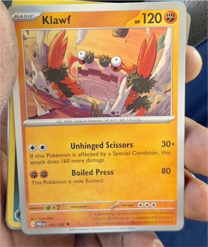 2023 Pokémon Scarlet & Violet Paradox Rift #105 Klawf — front