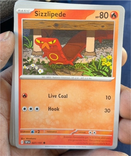2024 Pokemon Surging Sparks #027 Sizzlipede — front