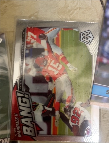 2021 Panini Mosaic #B-2 Patrick Mahomes II Bang! Mosaic Green — front