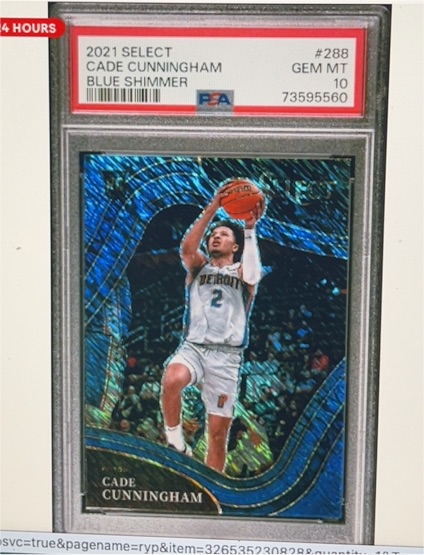 2021 Panini Select #288 Cade Cunningham Blue Shimmer — front