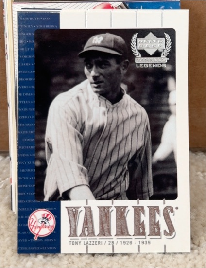 2000 Upper Deck Yankees Legends #20 Tony Lazzeri — front