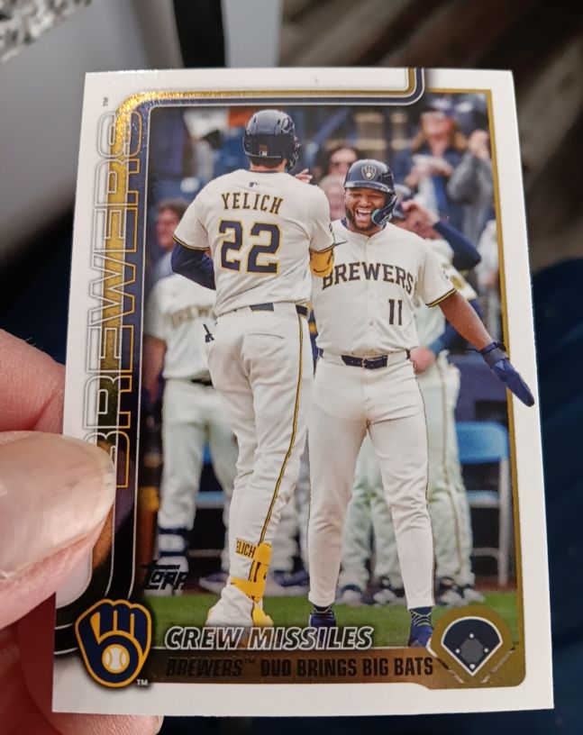 2025 Topps Update #US233 Christian Yelich & Jackson Chourio — front