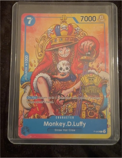 2024 Bandai One Piece Card Game #P-043 Monkey.D.Luffy 2nd Anniversary Promo — front