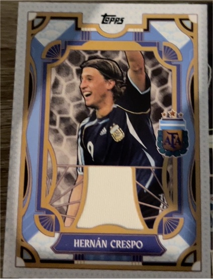 2024 Topps Argentina Team Set Hernán Crespo Match Worn Patch Card — front