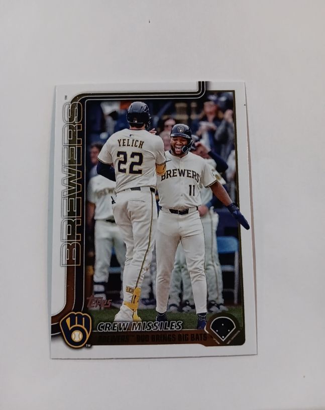 2025 Topps Update #US233 Crew Missiles Christian Yelich / Jackson Chourio — front