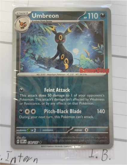 2023 Pokémon SV03: Obsidian Flames #130 Umbreon — front