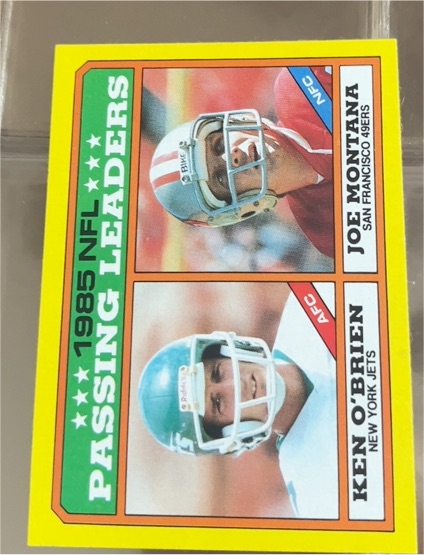 1986 Topps #225 Ken O'Brien / Joe Montana — front