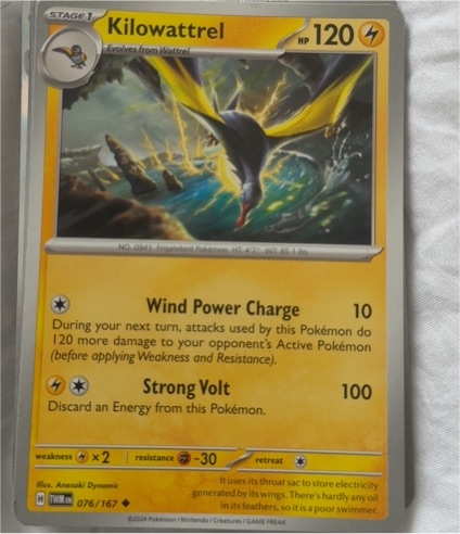 2024 Pokémon SV06: Twilight Masquerade #076 Kilowattrel — front