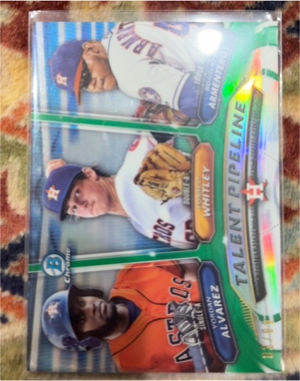 2018 Bowman Chrome Talent Pipeline #TP-HOU Yordan Alvarez Forrest Whitley Josh Rojas — front