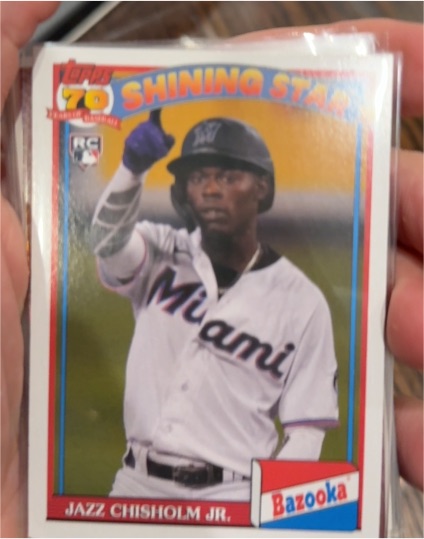2021 Topps Archives #91BZ-14 Jazz Chisholm Jr. Bazooka Shining Stars — front