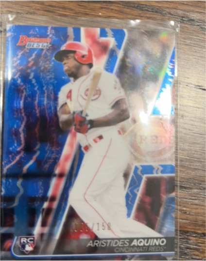 2020 Bowman's Best Blue Refractor #D Aristides Aquino — front