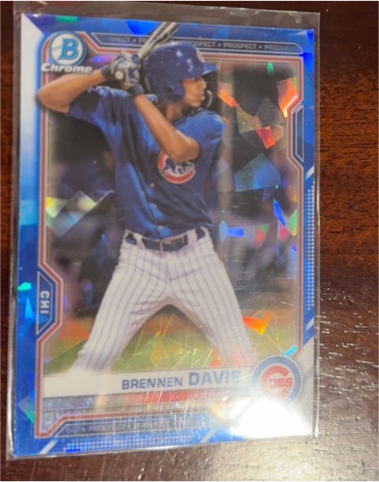 2021 Bowman Chrome Sapphire #BCP-65 Brennen Davis — front
