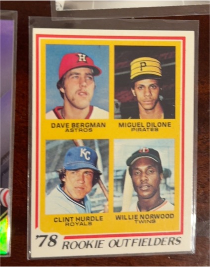 1978 Topps #705 Rookie Outfielders Dave Bergman Miguel Dilone Clint Hurdle Willie Norwood — front