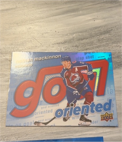 2025-26 Upper Deck Series 1 Goal Oriented #GO-7 Nathan MacKinnon — front
