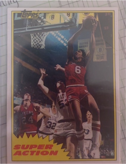 1981-82 Topps #E104 Julius Erving Super Action — front