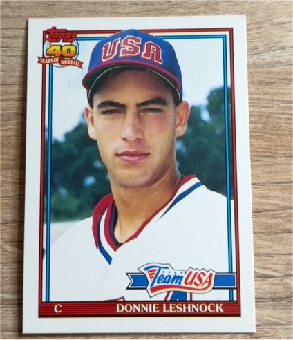 1991 Topps Traded #72T Donnie Leshnock Team USA — front