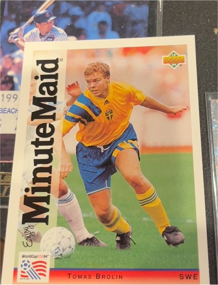1994 Upper Deck World Cup Minute Maid #6 Tomas Brolin — front