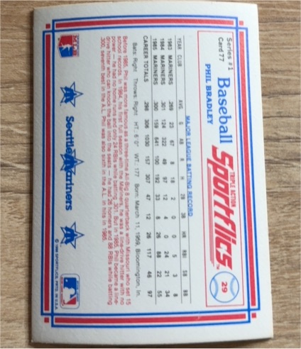 1986 Sportflics #29 Phil Bradley — front