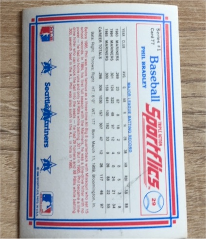 1986 Sportflics #77 Phil Bradley — front
