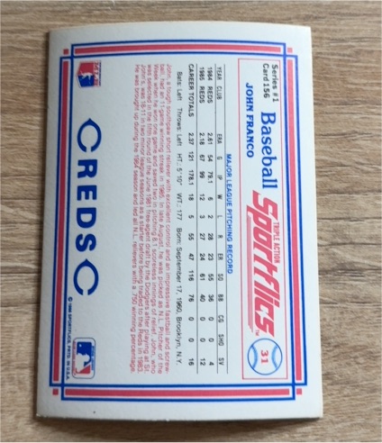 1986 Sportflics #156 John Franco — front