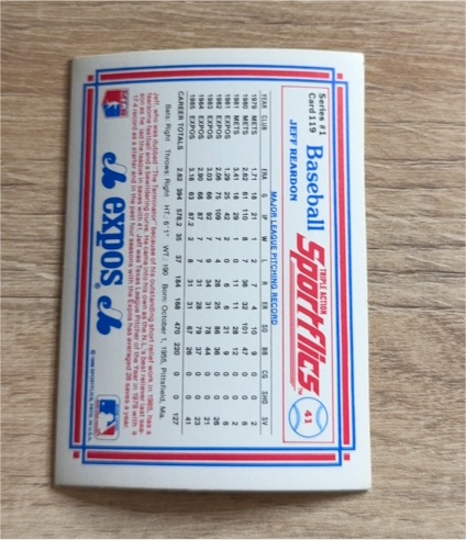 1986 Sportflics #149 Jeff Reardon — front