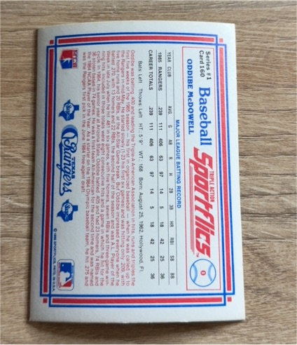 1986 Sportflics #1 Roger McDowell — front