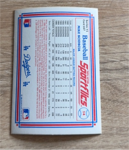 1986 Sportflics #14 Mike Scioscia — front
