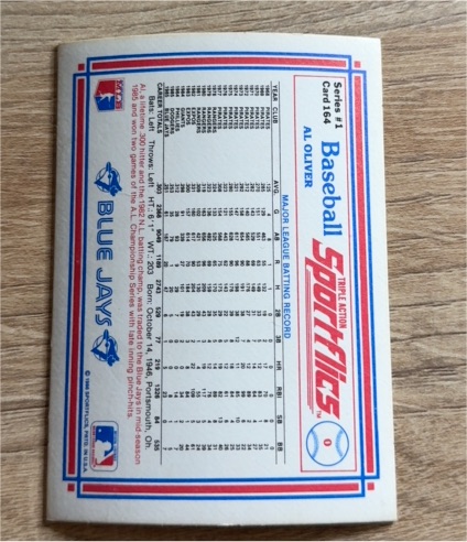 1986 Sportflics #164 Al Oliver — front
