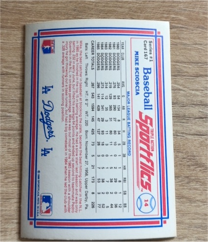 1986 Sportflics #161 Mike Scioscia — front