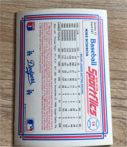 1986 Sportflics #161 Mike Scioscia — front