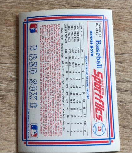 1986 Sportflics #23 Dennis Boyd — front