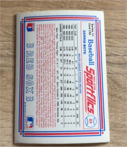 1986 Sportflics #152 Dennis Boyd — front