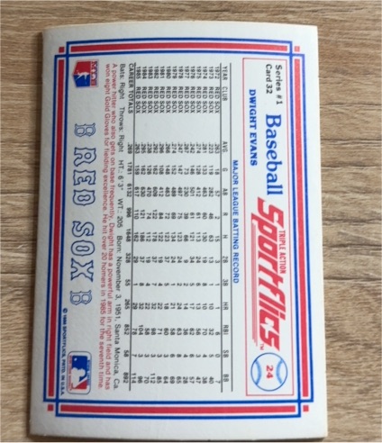 1986 Sportflics #32 Dwight Evans — front