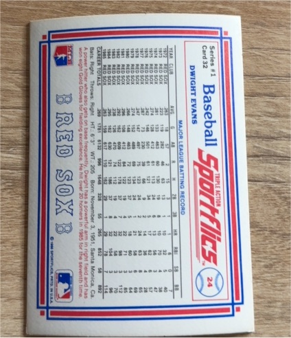 1986 Sportflics #32 Dwight Evans — front