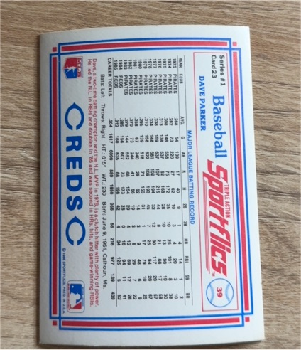1986 Sportflics #23 Dave Parker — front