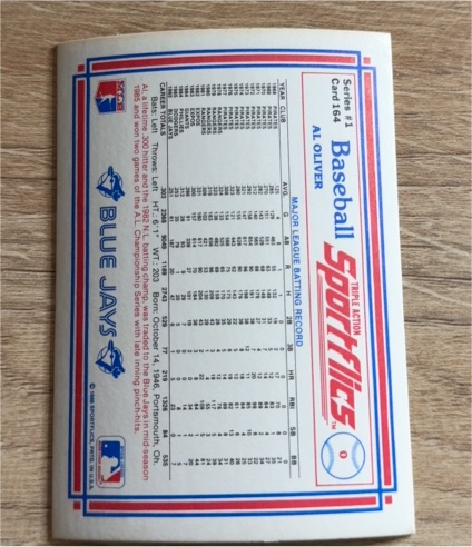 1986 Sportflics #164 Al Oliver — front