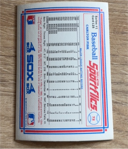 1986 Sportflics #125 Carlton Fisk — front