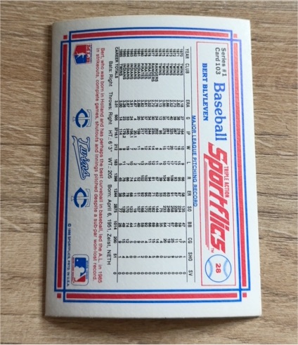 1986 Sportflics #28 Bert Blyleven — front